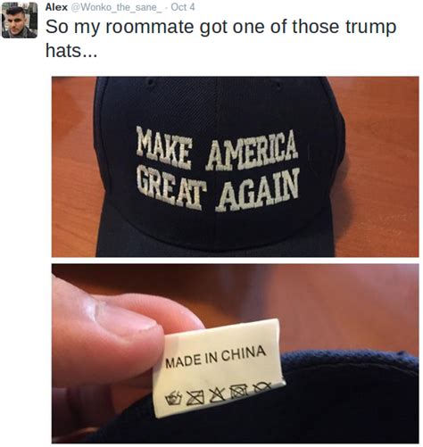 trumps hats are not made in china